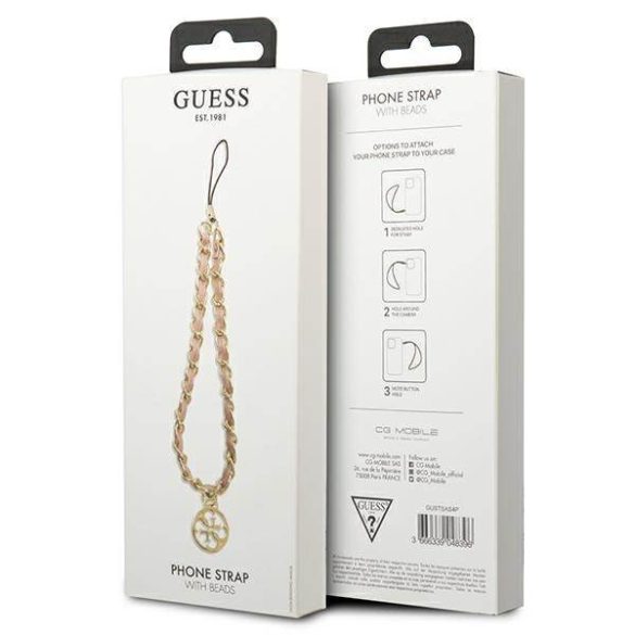 Guess feliratos telefonzsinór rózsaszín Chain Metal 4G Charm