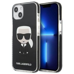   Karl Lagerfeld KLHCP13STPEIKK iPhone 13 mini 5,4" keménytok fekete ikonikus Karl Lagerfeld tok