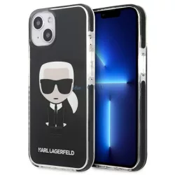   Karl Lagerfeld KLHCP13STPEIKK iPhone 13 mini 5,4" keménytok fekete ikonikus Karl Lagerfeld tok