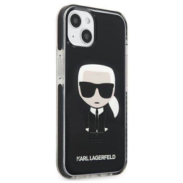 Karl Lagerfeld KLHCP13STPEIKK iPhone 13 mini 5,4" keménytok fekete ikonikus Karl Lagerfeld tok