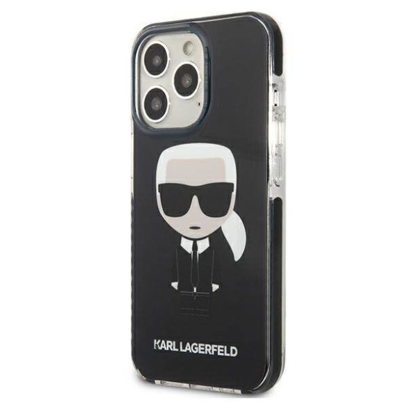 Karl Lagerfeld KLHCP13LTPEIKK iPhone 13 Pro / 13 6,1" keménytok fekete ikonikus Karl Lagerfeld
