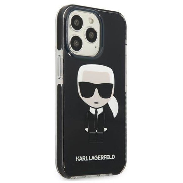 Karl Lagerfeld KLHCP13LTPEIKK iPhone 13 Pro / 13 6,1" keménytok fekete ikonikus Karl Lagerfeld