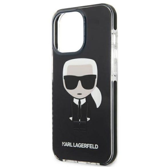 Karl Lagerfeld KLHCP13LTPEIKK iPhone 13 Pro / 13 6,1" keménytok fekete ikonikus Karl Lagerfeld