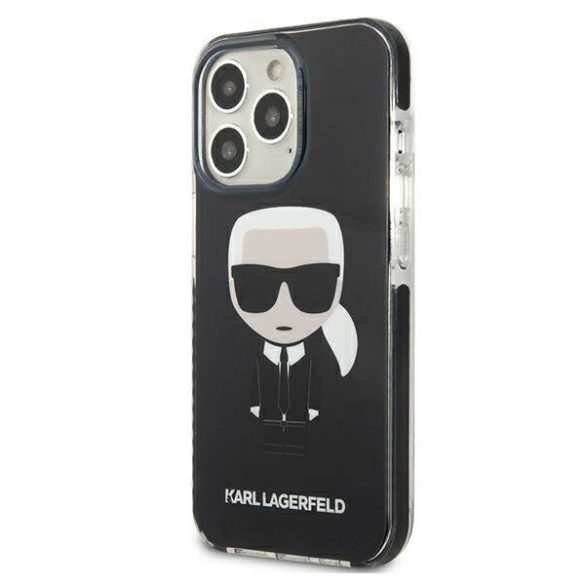 Karl Lagerfeld KLHCP13XTPEIKK iPhone 13 Pro Max 6,7" keménytok fekete ikonikus Karl Lagerfeld