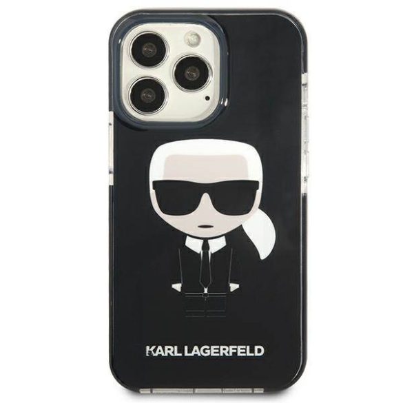 Karl Lagerfeld KLHCP13XTPEIKK iPhone 13 Pro Max 6,7" keménytok fekete ikonikus Karl Lagerfeld