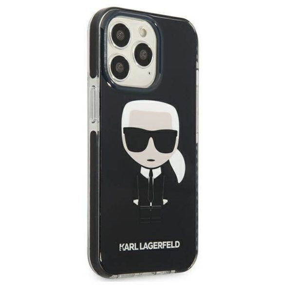 Karl Lagerfeld KLHCP13XTPEIKK iPhone 13 Pro Max 6,7" keménytok fekete ikonikus Karl Lagerfeld