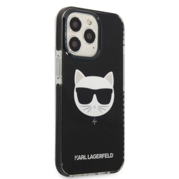 Karl Lagerfeld KLHCP13LTPECK iPhone 13 Pro / 13 6,1" keménytok fekete Choupette fej