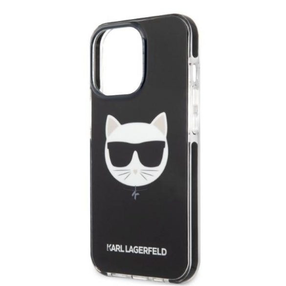 Karl Lagerfeld KLHCP13LTPECK iPhone 13 Pro / 13 6,1" keménytok fekete Choupette fej