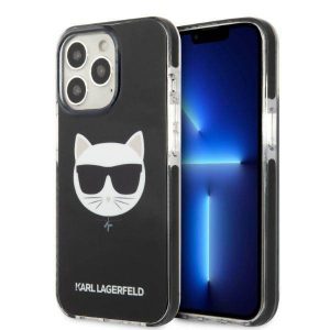 Karl Lagerfeld KLHCP13XTPECK iPhone 13 Pro Max 6,7" keménytok fekete Choupette fej tok