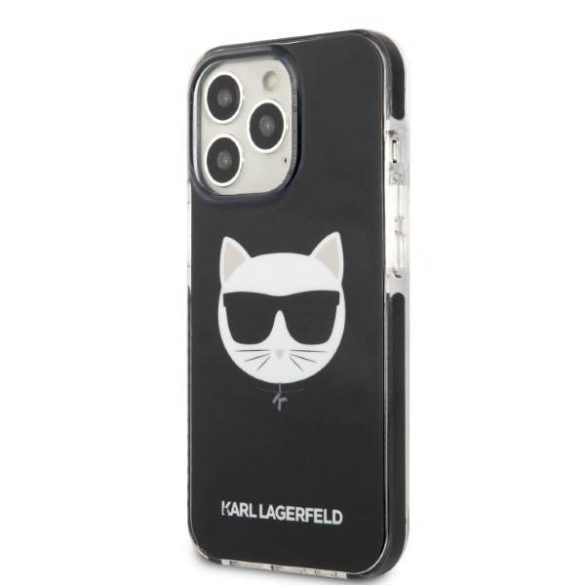 Karl Lagerfeld KLHCP13XTPECK iPhone 13 Pro Max 6,7" keménytok fekete Choupette fej tok