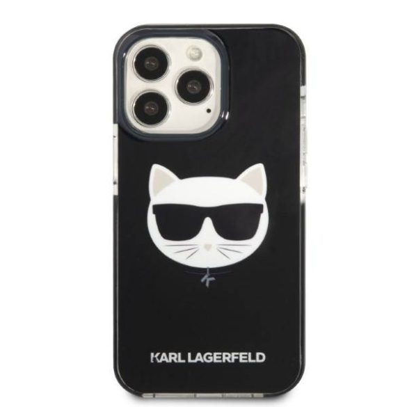 Karl Lagerfeld KLHCP13XTPECK iPhone 13 Pro Max 6,7" keménytok fekete Choupette fej tok