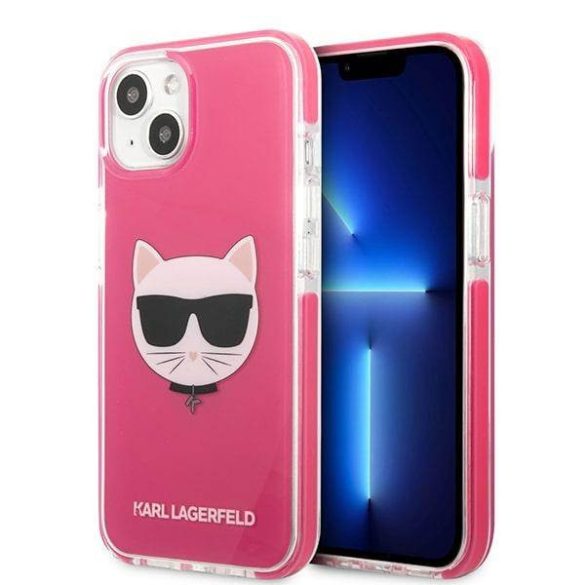 Karl Lagerfeld KLHCP13STPECPI iPhone 13 mini 5,4" keménytok fukszia Choupette fej tok