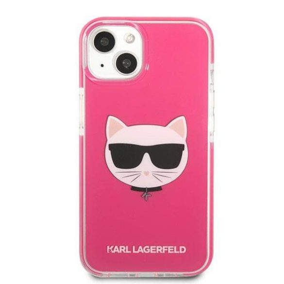 Karl Lagerfeld KLHCP13STPECPI iPhone 13 mini 5,4" keménytok fukszia Choupette fej tok