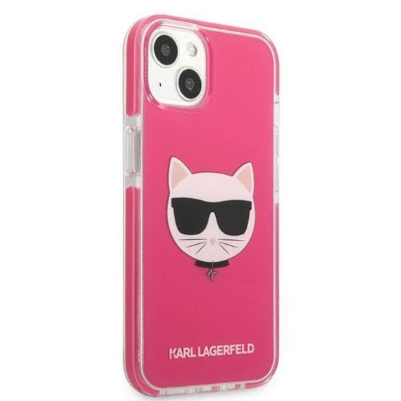 Karl Lagerfeld KLHCP13STPECPI iPhone 13 mini 5,4" keménytok fukszia Choupette fej tok