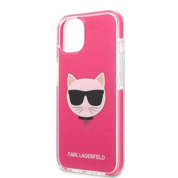 Karl Lagerfeld KLHCP13STPECPI iPhone 13 mini 5,4" keménytok fukszia Choupette fej tok