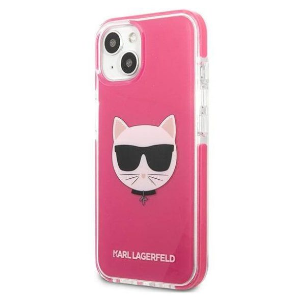 Karl Lagerfeld KLHCP13MTPECPI iPhone 13 / 14 / 15 6,1" keménytok fukszia Choupette Head