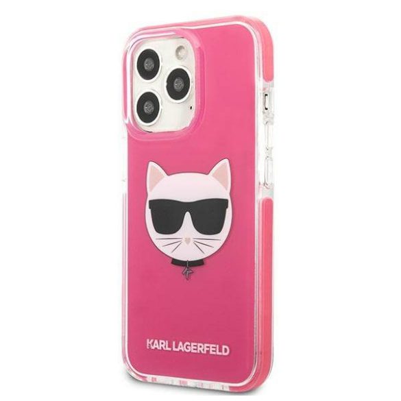 Karl Lagerfeld KLHCP13LTPECPI iPhone 13 Pro / 13 6,1" keménytok fukszia Choupette fej