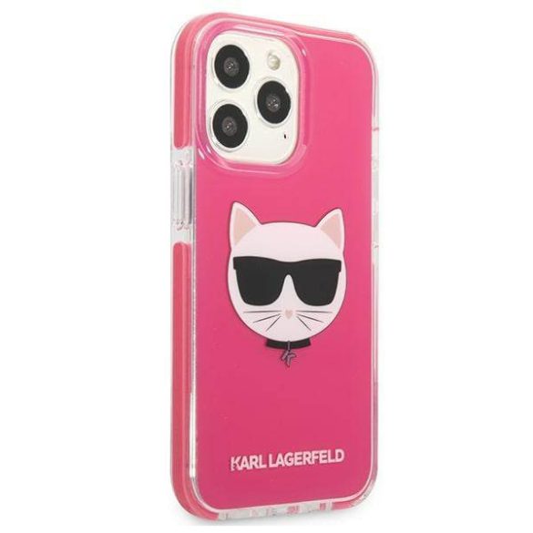 Karl Lagerfeld KLHCP13LTPECPI iPhone 13 Pro / 13 6,1" keménytok fukszia Choupette fej