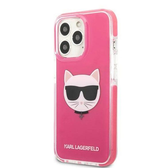 Karl Lagerfeld KLHCP13XTPECPI iPhone 13 Pro Max 6,7" keménytok fukszia Choupette fej tok