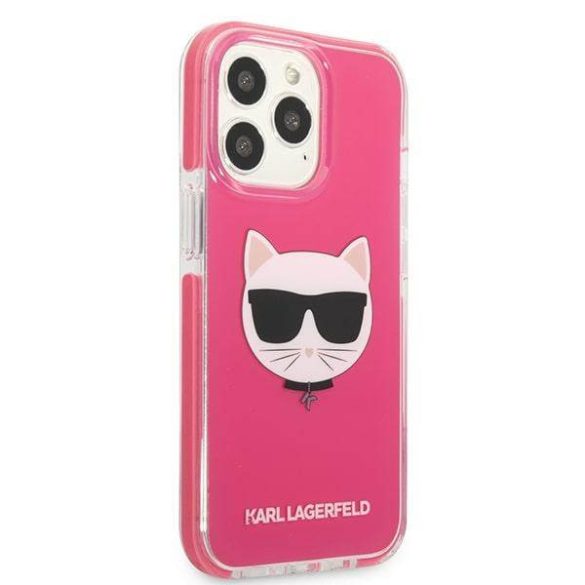 Karl Lagerfeld KLHCP13XTPECPI iPhone 13 Pro Max 6,7" keménytok fukszia Choupette fej tok