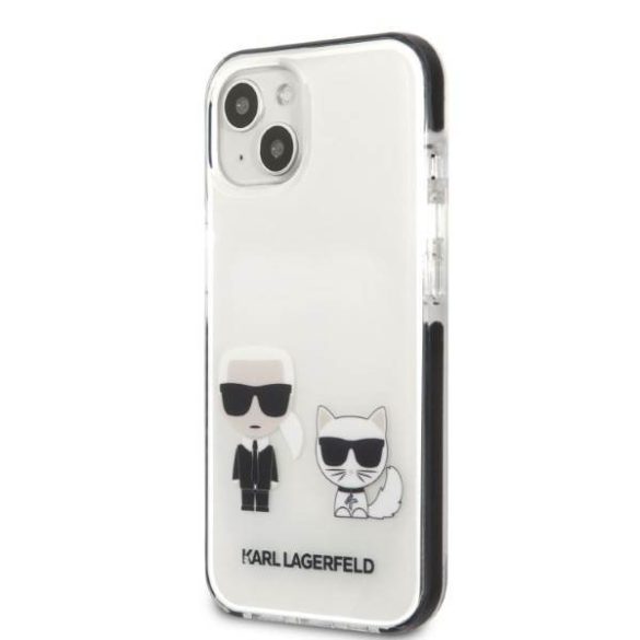 Karl Lagerfeld KLHCP13STPEKCW iPhone 13 mini 5,4" keménytok fehér Karl&Choupette tok