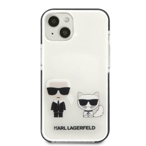 Karl Lagerfeld KLHCP13STPEKCW iPhone 13 mini 5,4" keménytok fehér Karl&Choupette tok