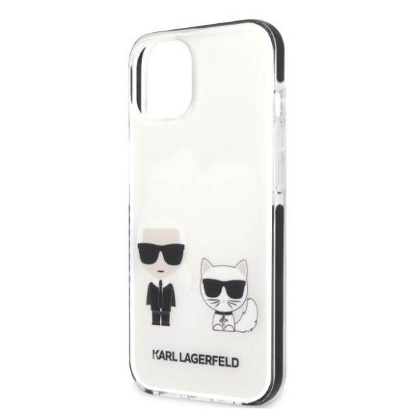 Karl Lagerfeld KLHCP13STPEKCW iPhone 13 mini 5,4" keménytok fehér Karl&Choupette tok