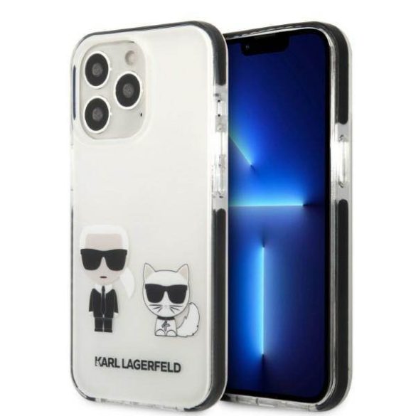 Karl Lagerfeld KLHCP13XTPEKCW iPhone 13 Pro Max 6,7" keménytok fehér Karl&Choupette 