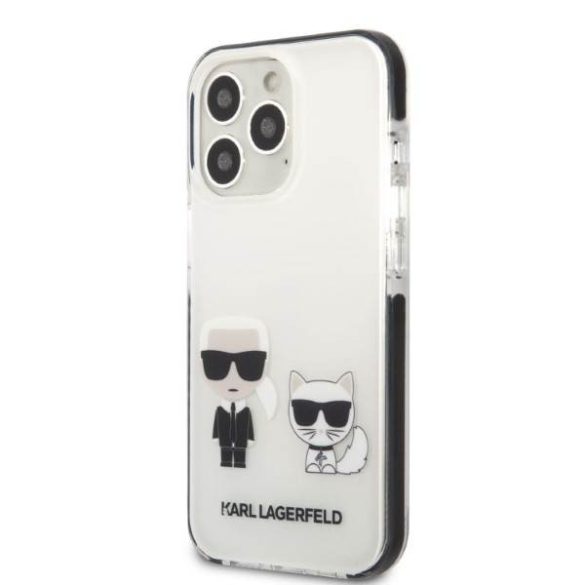 Karl Lagerfeld KLHCP13XTPEKCW iPhone 13 Pro Max 6,7" keménytok fehér Karl&Choupette 