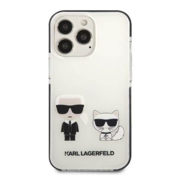 Karl Lagerfeld KLHCP13XTPEKCW iPhone 13 Pro Max 6,7" keménytok fehér Karl&Choupette 