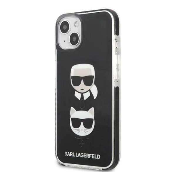 Karl Lagerfeld KLHCP13STPE2TK iPhone 13 mini 5,4" keménytok fekete Karl&Choupette fej tok