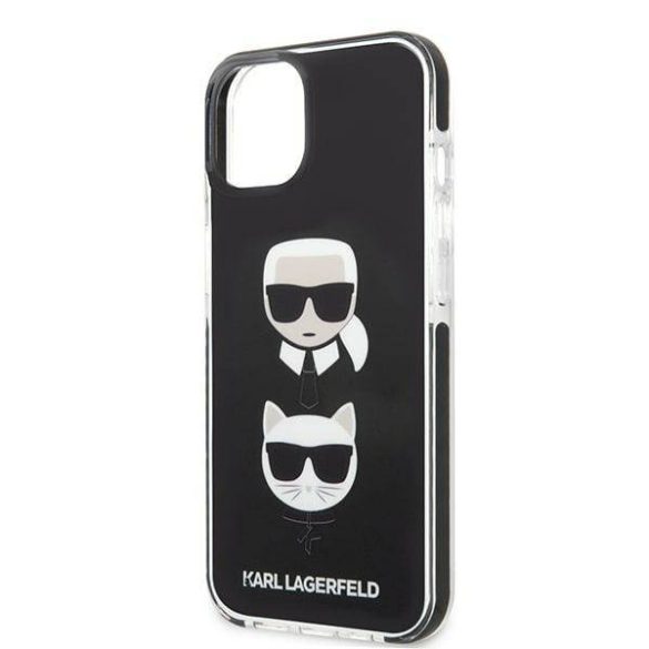 Karl Lagerfeld KLHCP13MTPE2TK iPhone 13 / 14 / 15 6,1" keménytok fekete Karl&Choupette Head