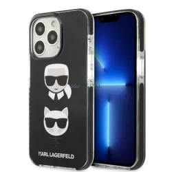   Karl Lagerfeld KLHCP13LTPE2TK iPhone 13 Pro / 13 6,1" keménytok fekete Karl&Choupette fej