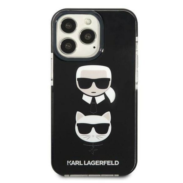 Karl Lagerfeld KLHCP13LTPE2TK iPhone 13 Pro / 13 6,1" keménytok fekete Karl&Choupette fej