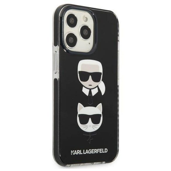 Karl Lagerfeld KLHCP13LTPE2TK iPhone 13 Pro / 13 6,1" keménytok fekete Karl&Choupette fej