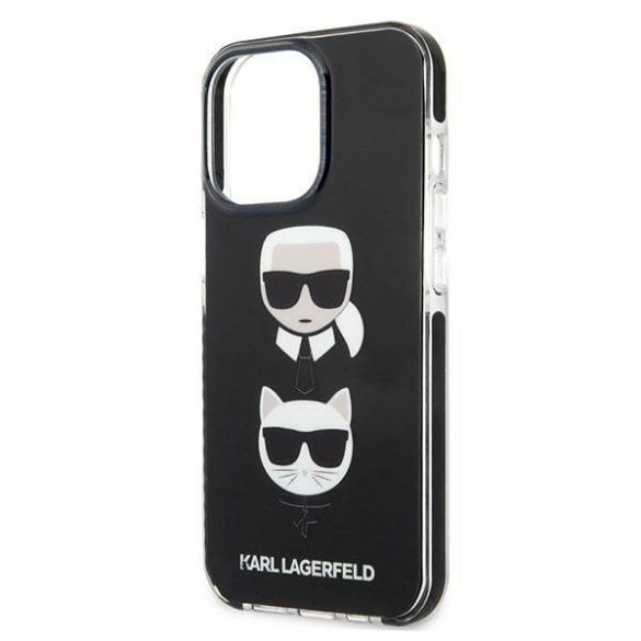 Karl Lagerfeld KLHCP13LTPE2TK iPhone 13 Pro / 13 6,1" keménytok fekete Karl&Choupette fej
