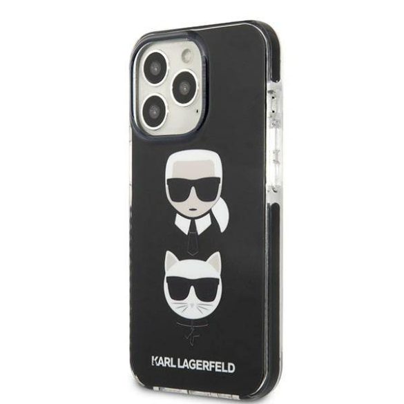 Karl Lagerfeld KLHCP13XTPE2TK iPhone 13 Pro Max 6,7" keménytok fekete Karl&Choupette fej tok