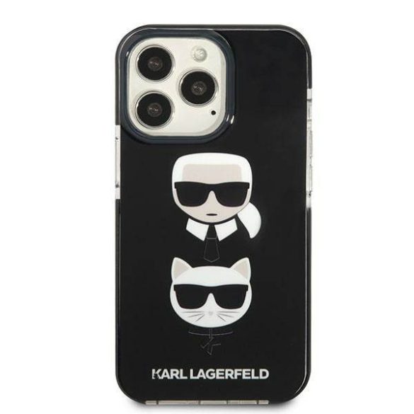 Karl Lagerfeld KLHCP13XTPE2TK iPhone 13 Pro Max 6,7" keménytok fekete Karl&Choupette fej tok