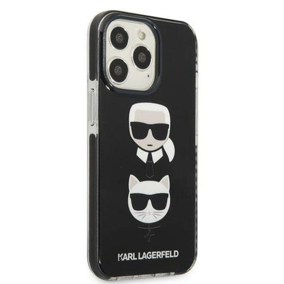 Karl Lagerfeld KLHCP13XTPE2TK iPhone 13 Pro Max 6,7" keménytok fekete Karl&Choupette fej tok