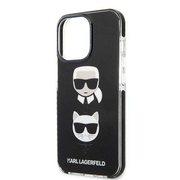 Karl Lagerfeld KLHCP13XTPE2TK iPhone 13 Pro Max 6,7" keménytok fekete Karl&Choupette fej tok