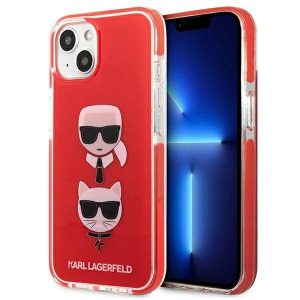 Karl Lagerfeld KLHCP13STPE2TR iPhone 13 mini 5,4" keménytok piros Karl&Choupette fej tok