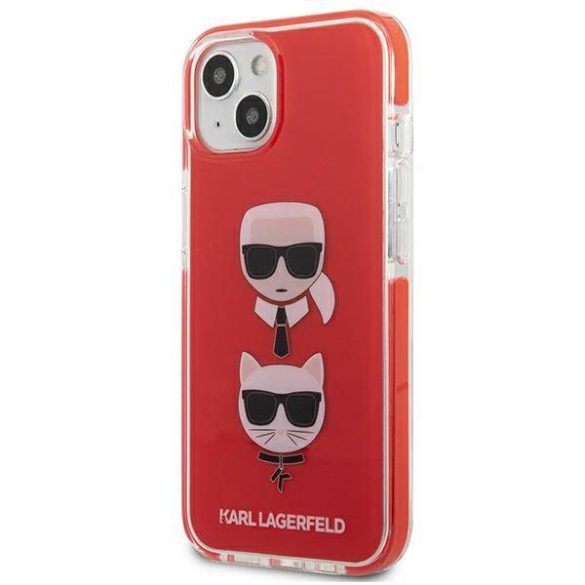 Karl Lagerfeld KLHCP13STPE2TR iPhone 13 mini 5,4" keménytok piros Karl&Choupette fej tok