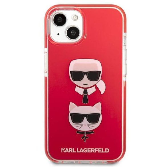 Karl Lagerfeld KLHCP13STPE2TR iPhone 13 mini 5,4" keménytok piros Karl&Choupette fej tok