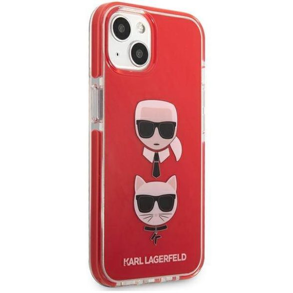 Karl Lagerfeld KLHCP13STPE2TR iPhone 13 mini 5,4" keménytok piros Karl&Choupette fej tok