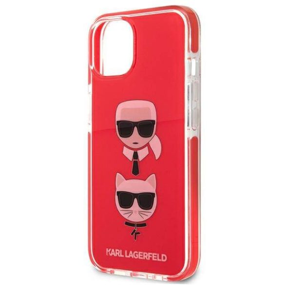 Karl Lagerfeld KLHCP13STPE2TR iPhone 13 mini 5,4" keménytok piros Karl&Choupette fej tok