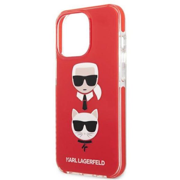 Karl Lagerfeld KLHCP13LTPE2TR iPhone 13 Pro / 13 6,1" keménytok piros Karl&Choupette fej