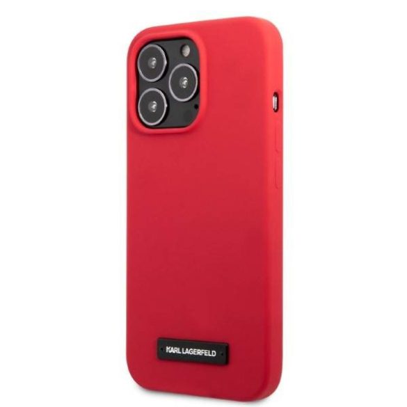 Karl Lagerfeld KLHCP13LSLMP1R iPhone 13 Pro / 13 6,1" keménytok piros Silicone Plaque tok