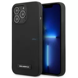   Karl Lagerfeld KLHCP13LSLMP1K iPhone 13 Pro / 13 6,1" keménytok fekete Silicone Plaque tok