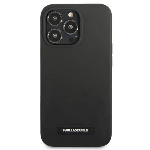Karl Lagerfeld KLHCP13LSLMP1K iPhone 13 Pro / 13 6,1" keménytok fekete Silicone Plaque tok