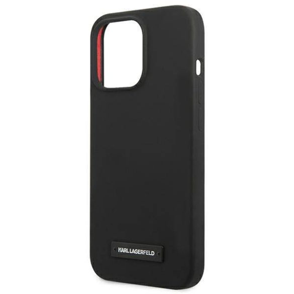 Karl Lagerfeld KLHCP13LSLMP1K iPhone 13 Pro / 13 6,1" keménytok fekete Silicone Plaque tok